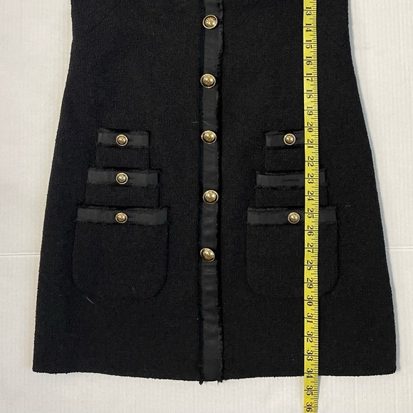 Moschino Black Fur-Accented tweed dress 10 - Picture 6 of 9